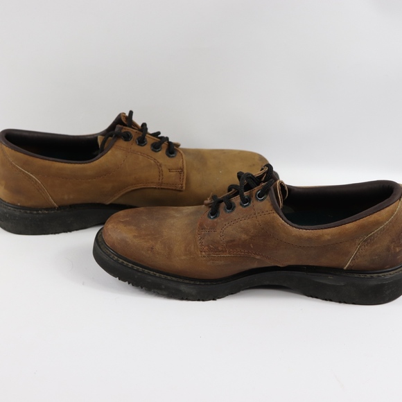 Vtg New Carolina Mens EE Leather Work Shoes Brown